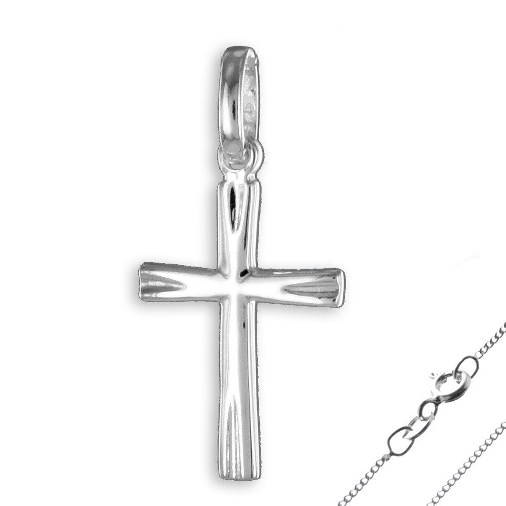 Order & Smile Schmuck Kreuzkette Kreuz Kette Silber Kommunion (Set, inkl. Kette), gestempelt