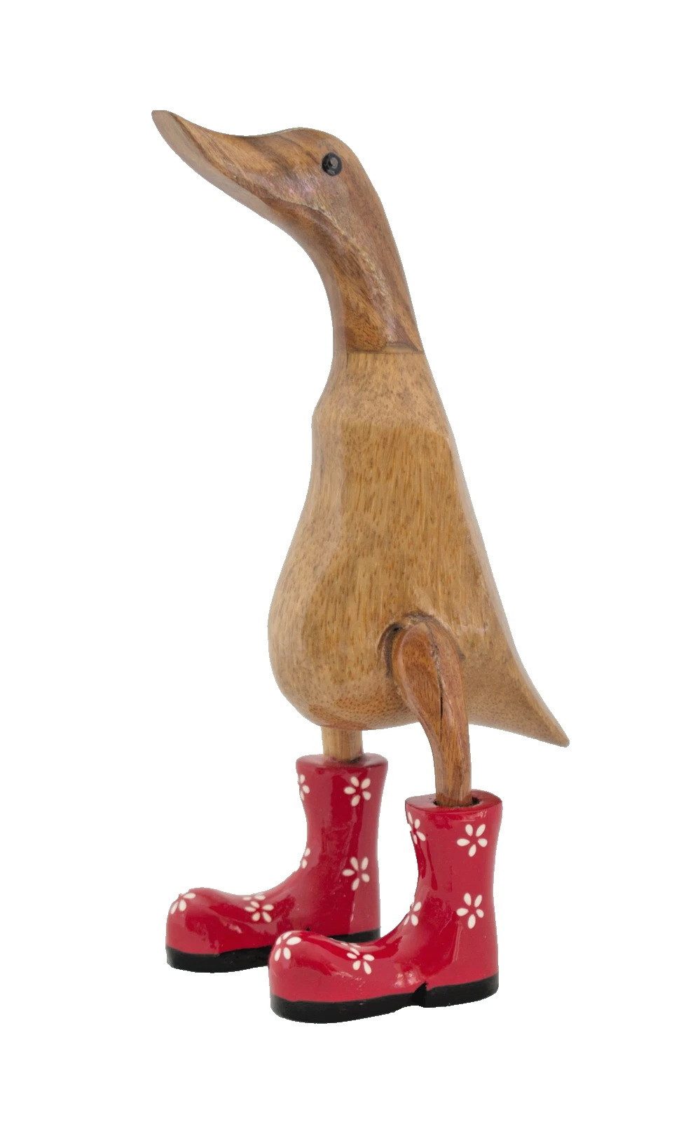 Kaufhaus le petit Tierfigur Deko Ente Holz Laufente Stiefel Vogel Garten Figur Skulptur Objekt, Tier Gans Vogelfigur Dekofigur Dekoskulptur Dekoobjekt