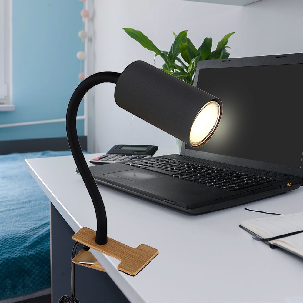 GLOBO LIGHTING Klemmleuchte, Leuchtmittel nicht inklusive, Klemmlampe Tischlampe Schreibtischleuchte flexibel Leselampe H 41,5 cm