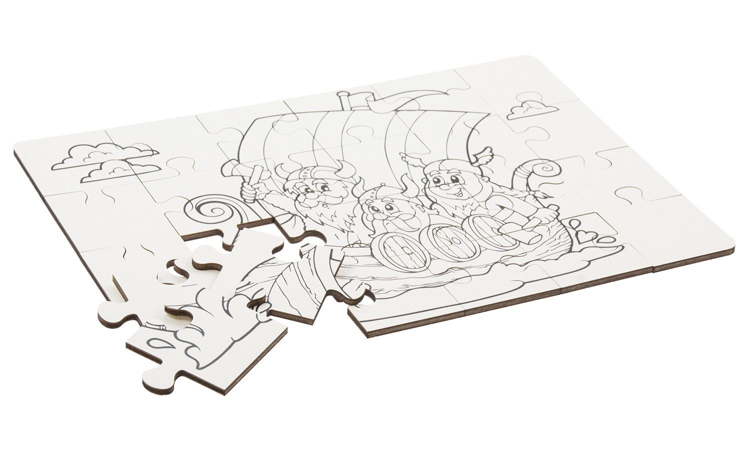 Holzspielerei Puzzle Mal-Puzzle Set, Puzzleteile