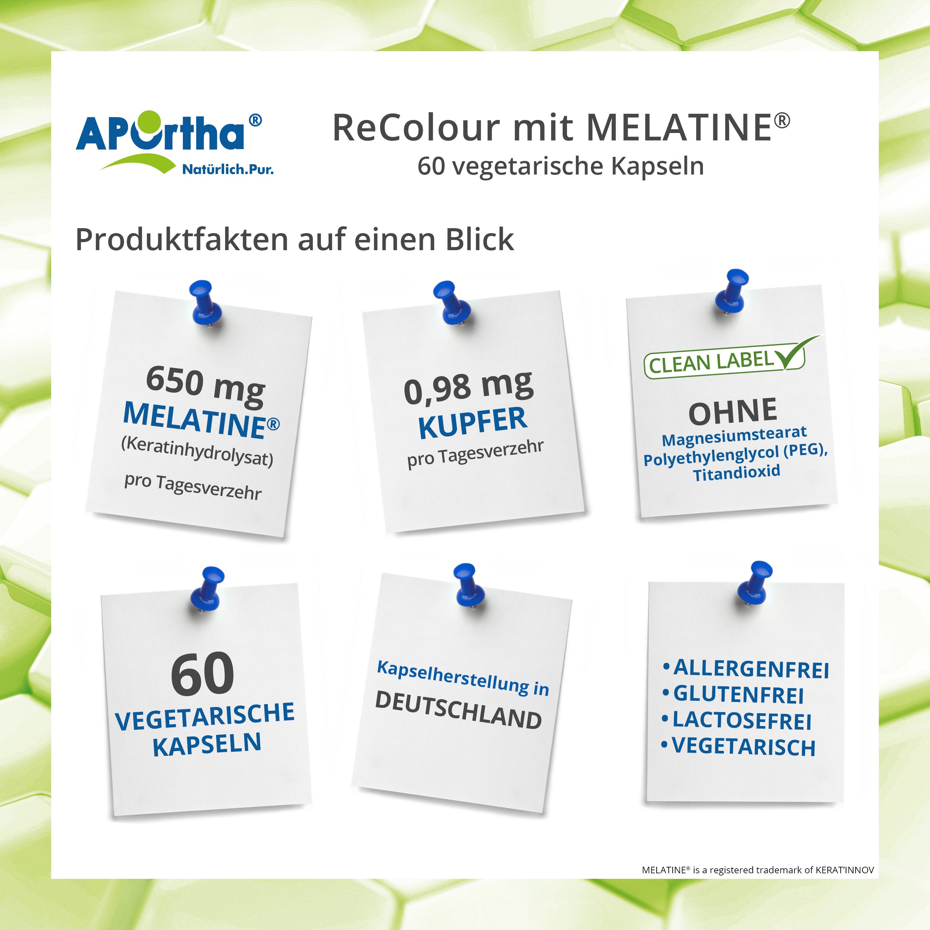 APOrtha APOrtha® ReColour mit MELATINE® - 60 Kapseln, 24.4 g