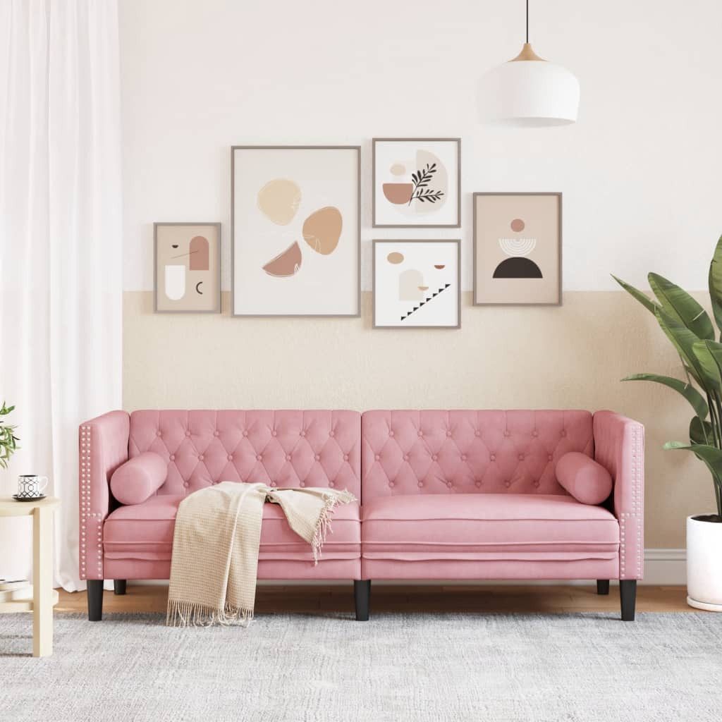 vidaXL Sofa Chesterfield-Sofa mit Nackenrollen 3-Sitzer günstig online kaufen