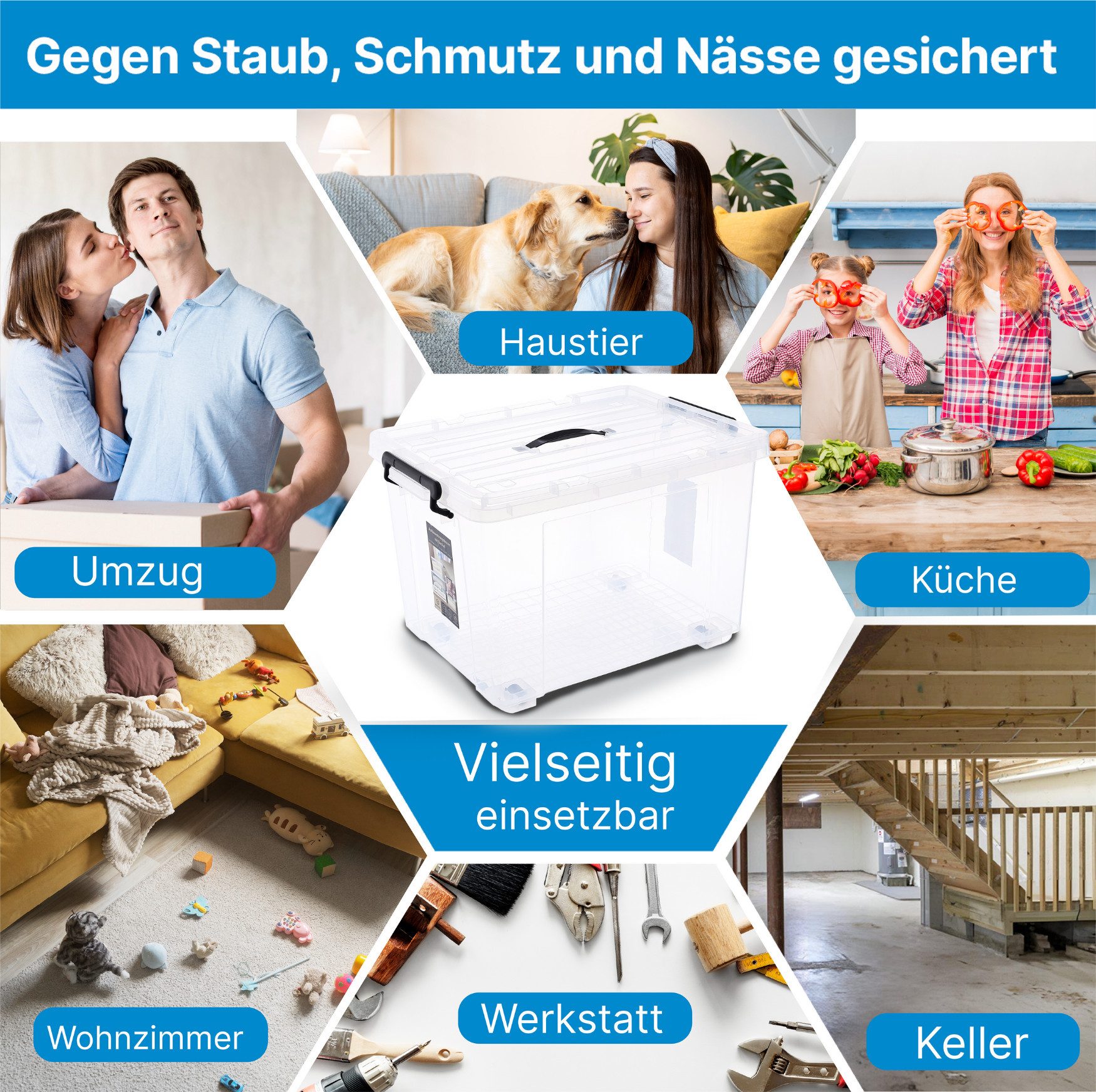 2mGoods Aufbewahrungsbox große Plastikboxen mit Deckel günstig online kaufen