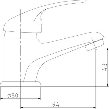 SANITOP WINGENROTH Waschtischarmatur Basic (Wasserhahn Waschtisch, Waschtischarmatur) Einhebelmischer, Standmontage, Hochdruck, Chrom, 781077