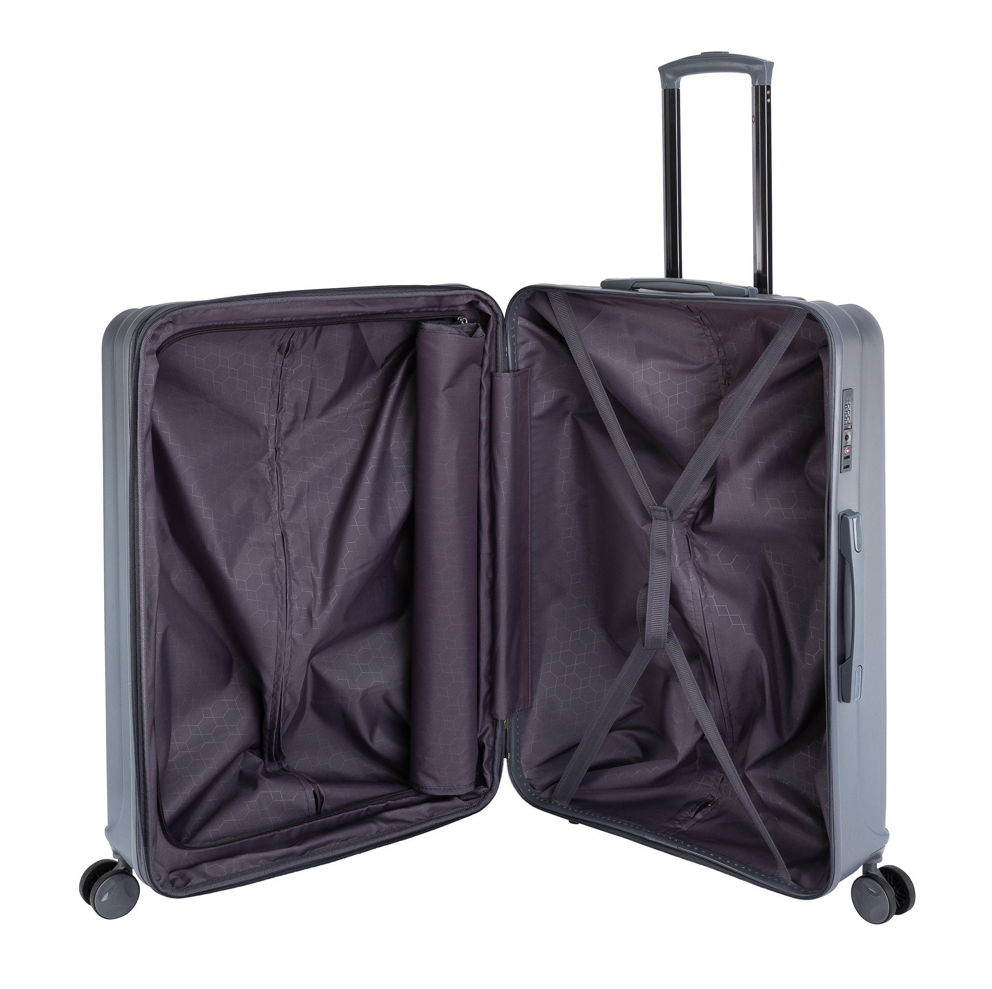 Travelhouse Hartschalen-Trolley Porto, 4 Rollen, Dehnfalte +15% Volumen, robuste Reißverschlüsse, große Rollen