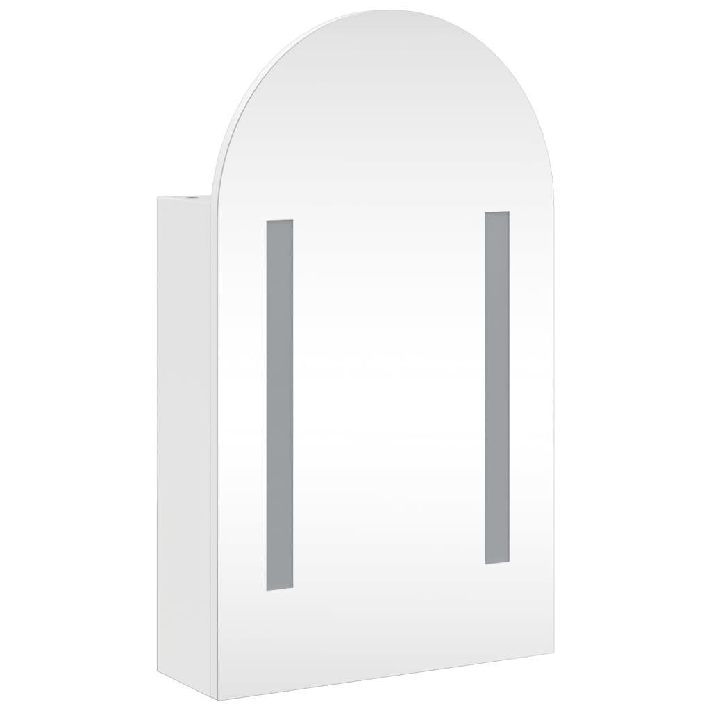 vidaXL Gewölbt LED-Beleuchtung Spiegelschrank mit cm (1-St) Weiß 42x13x70 Badezimmerspiegelschrank