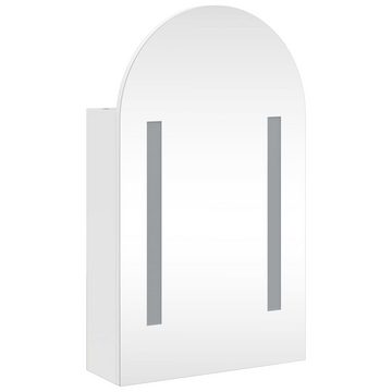 vidaXL Badezimmerspiegelschrank Spiegelschrank mit LED-Beleuchtung Gewölbt Weiß 42x13x70 cm (1-St)