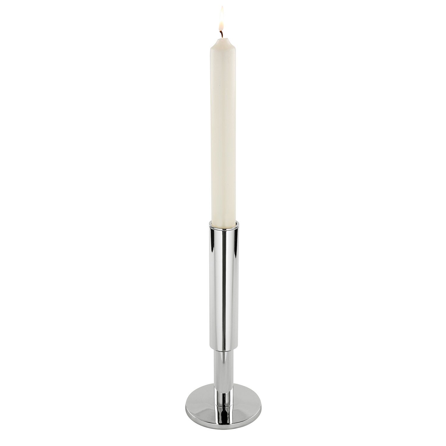 silberfarben - H.23,7cm, Kerzenleuchter Leuchter RITMO Fink - vernickelt Stahl - vernickelt