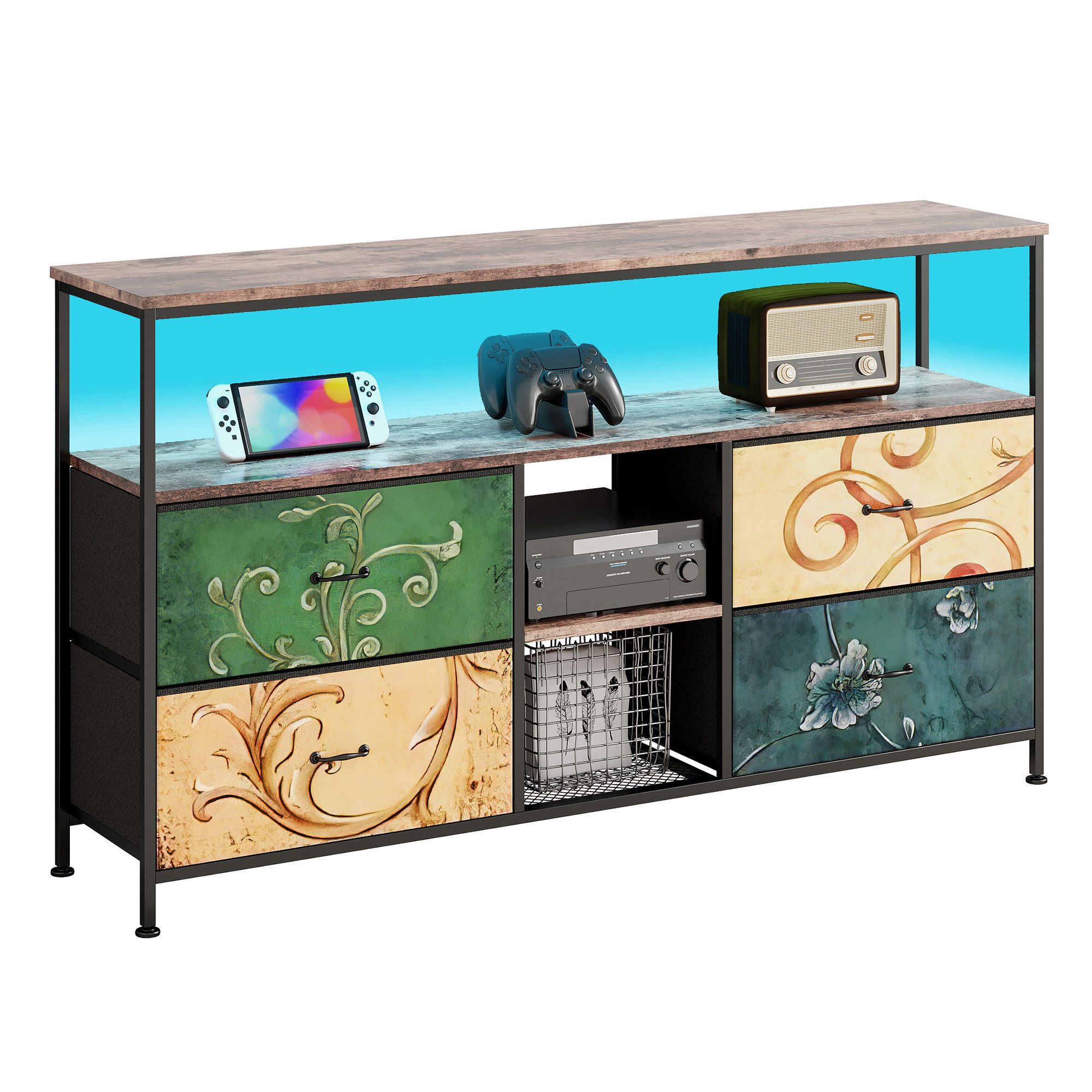 FUROKOY TV-Schrank Lowboard TV-Bank mit LED-Beleuchtung günstig online kaufen