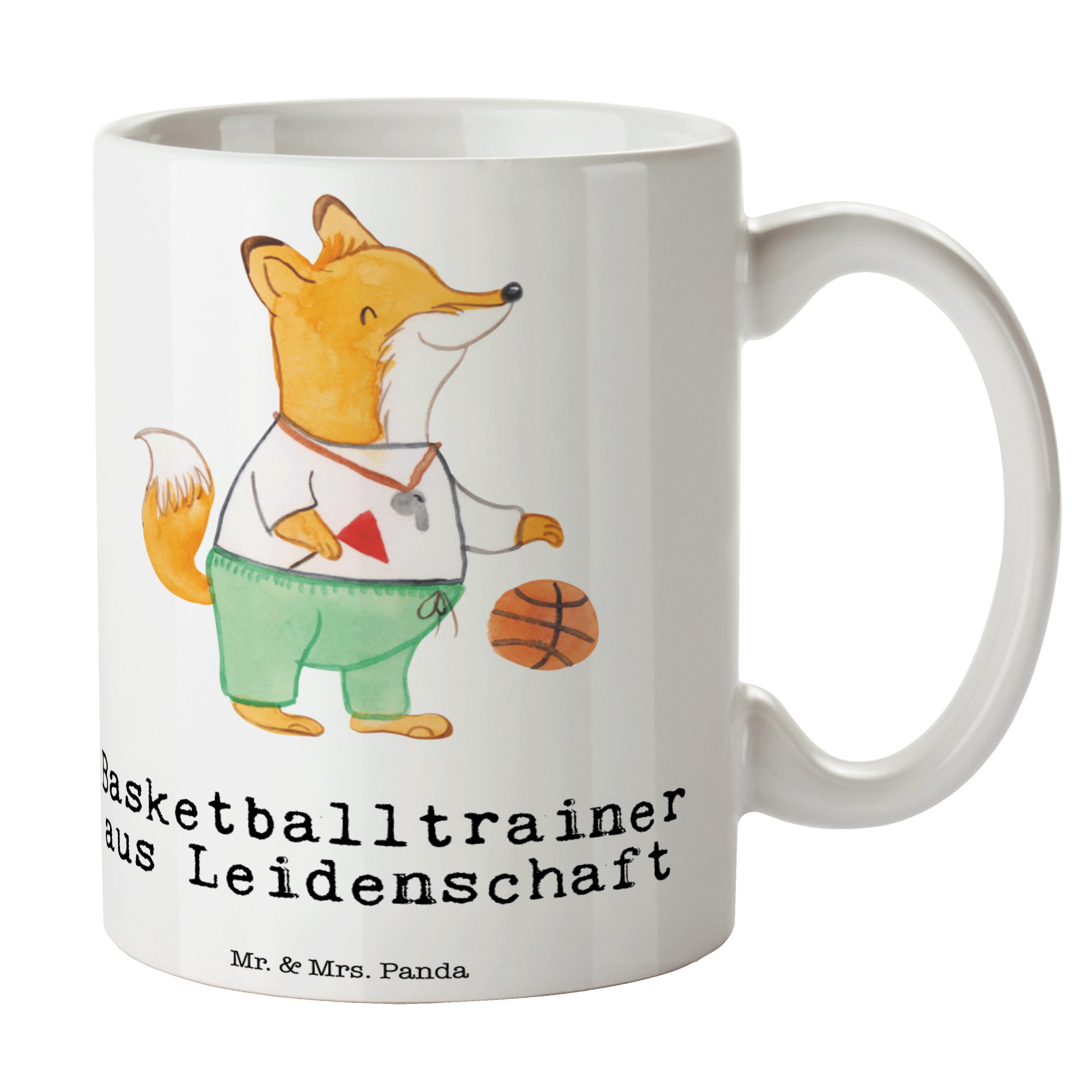 Mr. & aus Basketballtrainer Mrs. Basketballcoach, Tasse Weiß - Panda Leidenschaft - Keramik Geschenk