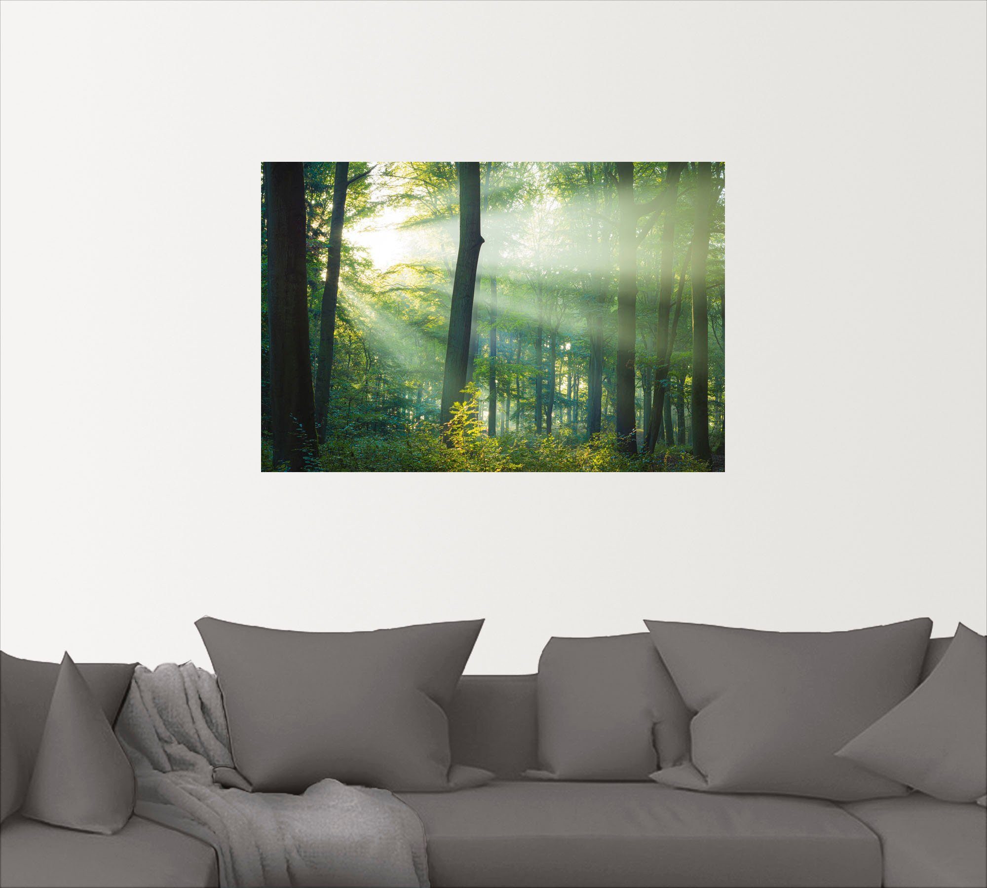 Artland Wandbild Licht (1 Alubild, oder St), Wandaufkleber in Leinwandbild, Größen versch. als Poster Wald, Waldbilder im