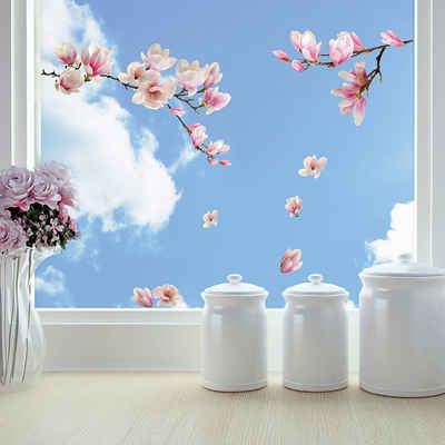 Fenstersticker »Fenstersticker, Magnolia Blumen, 11-tlg.«, Crearreda