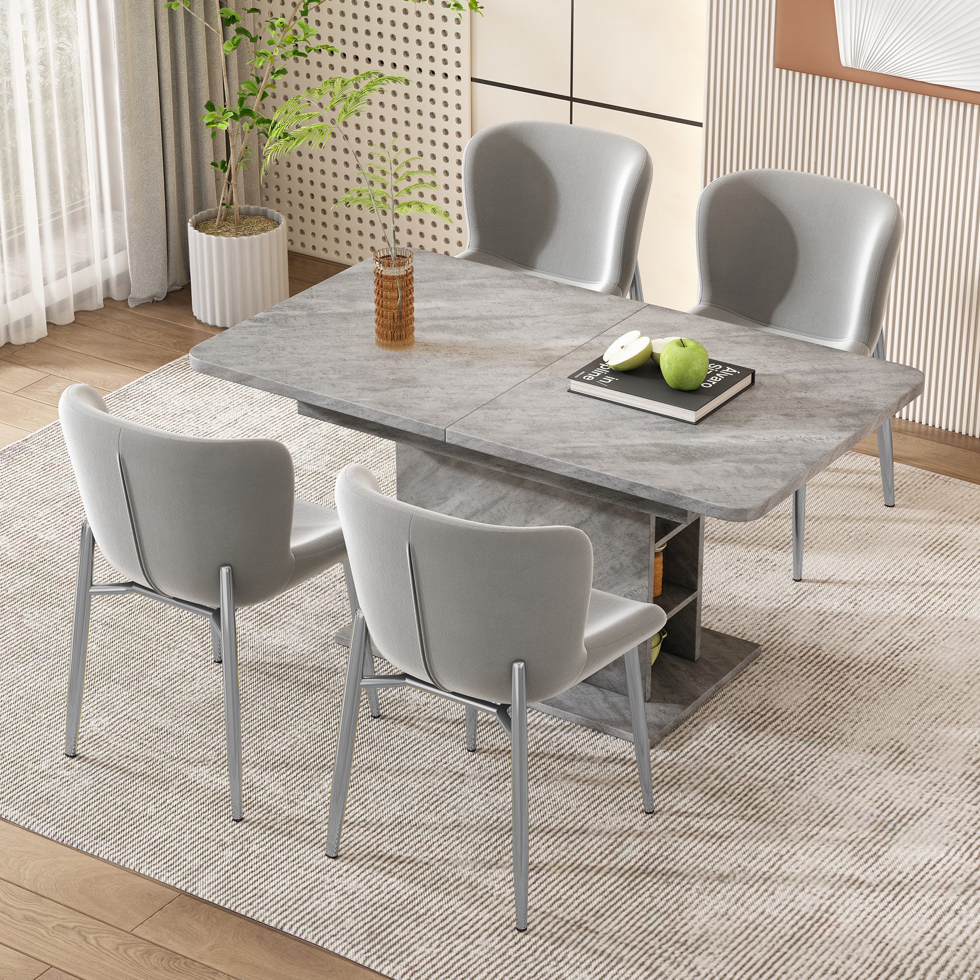 Flieks Esszimmerstuhl (Set, 4 St), 4er Set Polsterstuhl Wohnzimmer Schalens günstig online kaufen