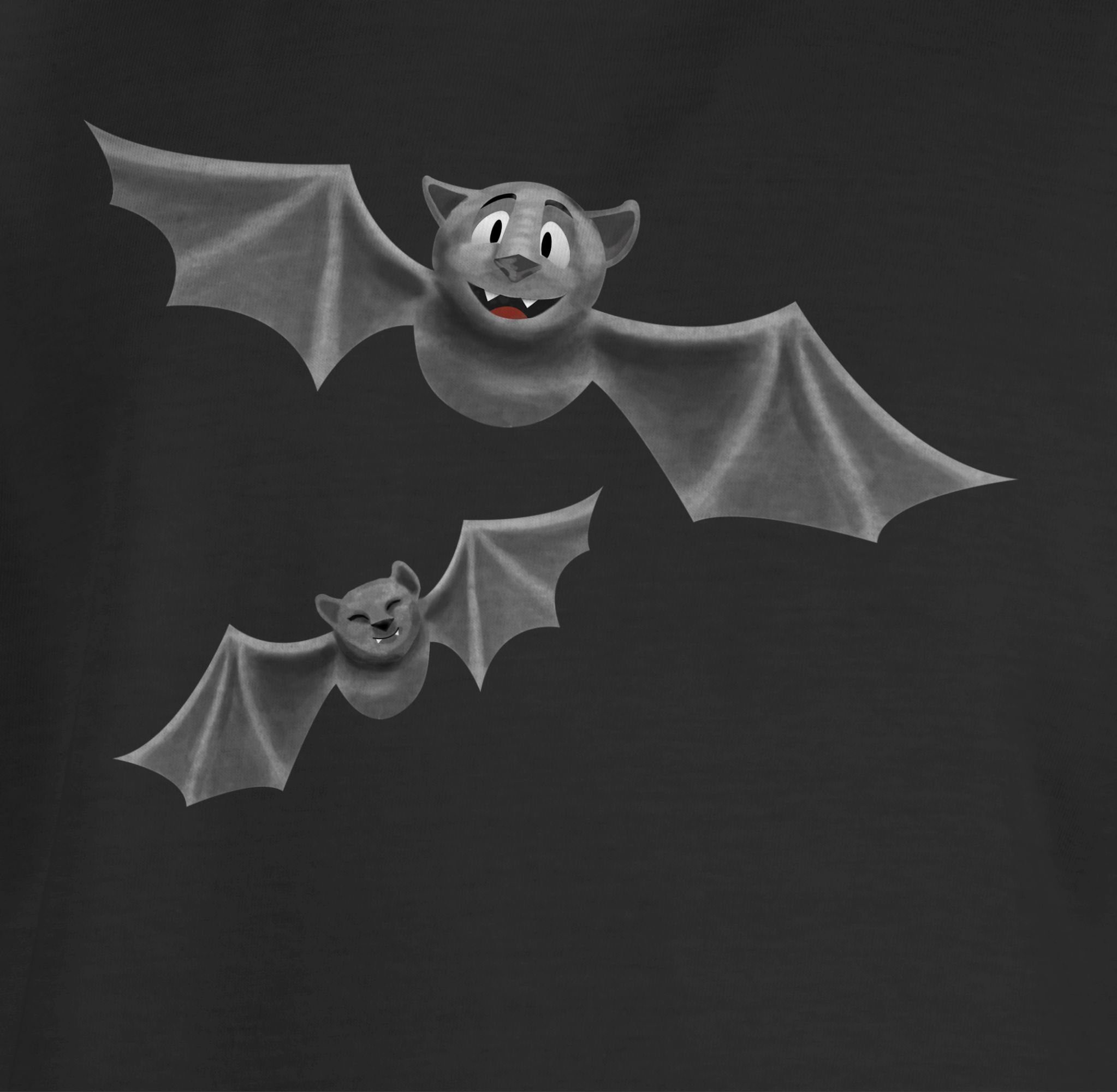 Shirtracer T-Shirt Fledermäuse Kostüme Schwarz Flattermaus Kinder Halloween 1 Feldermaus für