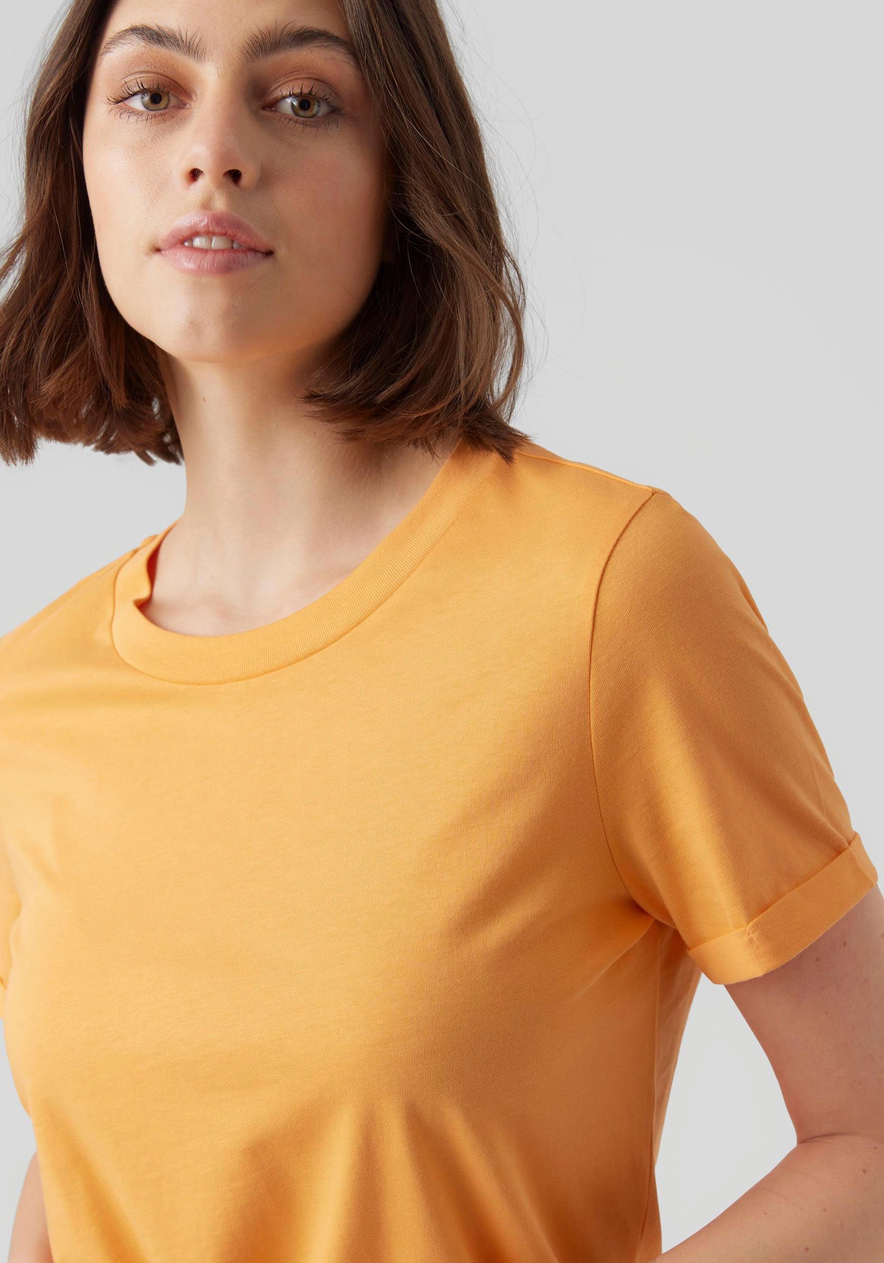 Mock VMPAULA Kurzarmshirt NOOS T-SHIRT Vero S/S Orange Moda