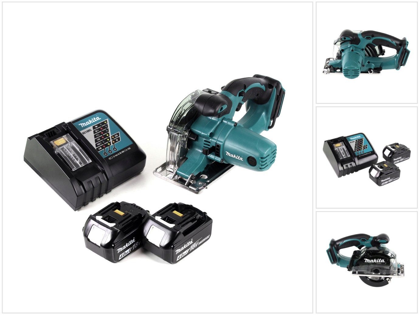 Makita Kompakt-Handkreissäge DCS 552 RM 18 V Akku Metall Handkreissäge 136 mm + 2x 4,0 Ah Akku und