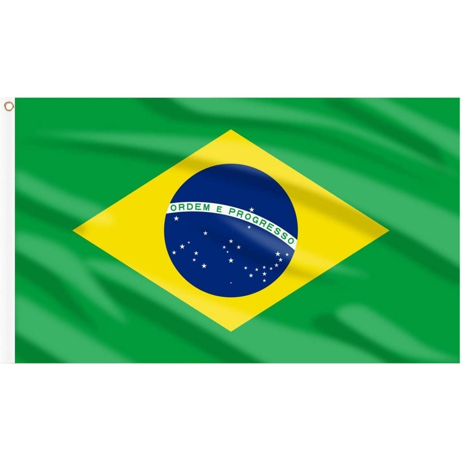 LuxusKollektion Flagge Flagge Brasilien 90x150cm Messingösen Fußball 1 Stück Brasilien Flagge