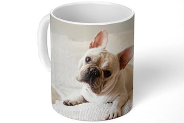 MuchoWow Tasse Französische Bulldogge - Bank - Vorleger, Keramik, Kaffeetassen, Teetasse, Becher, Teetasse, Geschenk