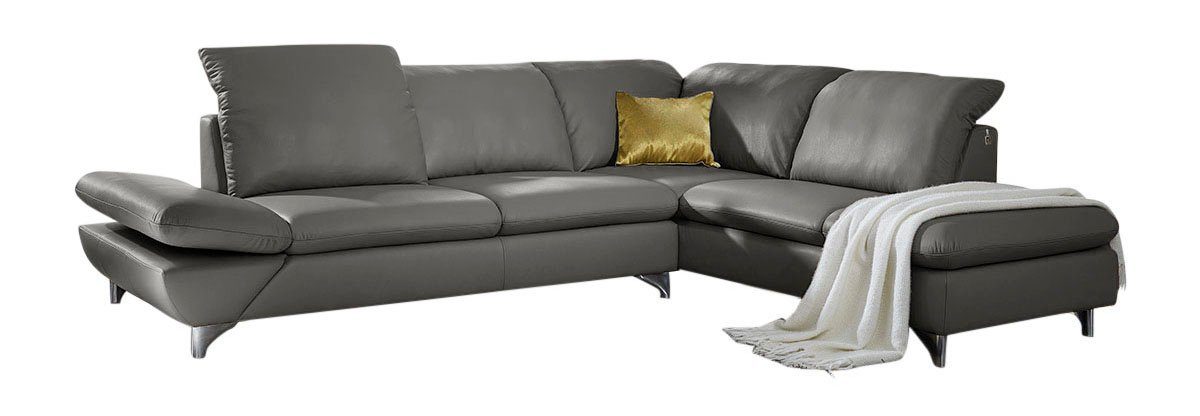W.SCHILLIG Ecksofa taoo, elegant und zeitlos, bequem, L-Form, mit Sitziefenverstellung & Kopfteilverstellung