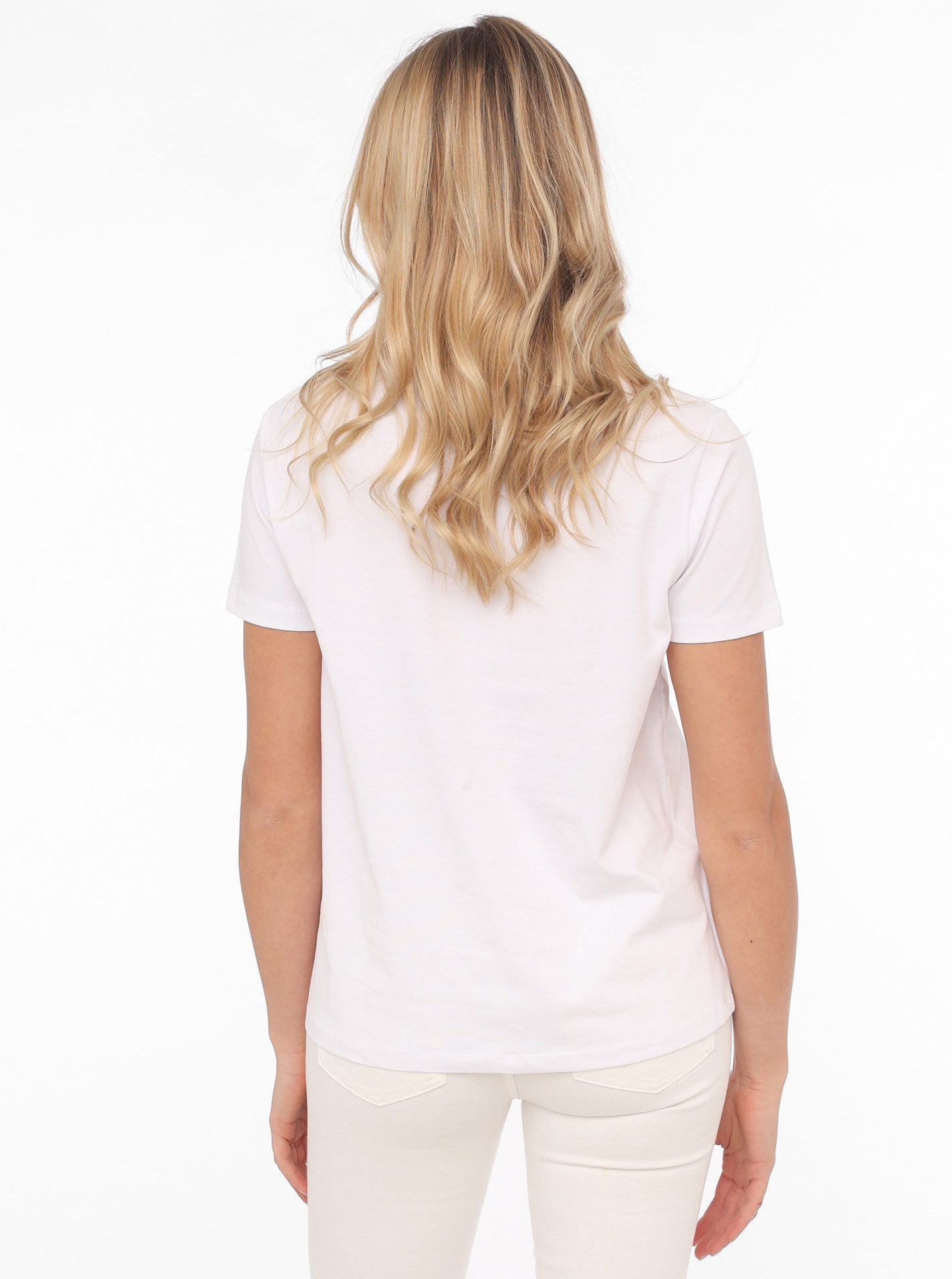 Zwillingsherz T-Shirt "Wild Brave Free" Leo-Muster, Pailletten, Kurzarm, Rundhalsausschnitt, Schriftzüge