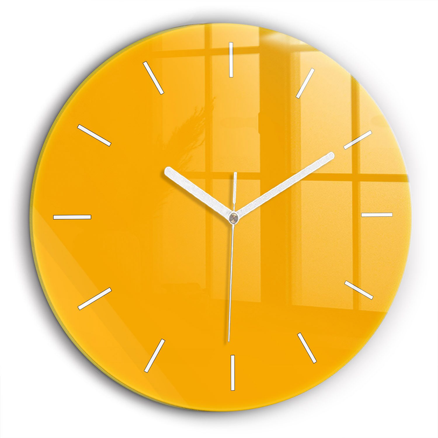 Tulup Wanduhr Glasrunde Uhr Moderne Glaswanduhr 60cm Uhr aus Gehärtetem Glas