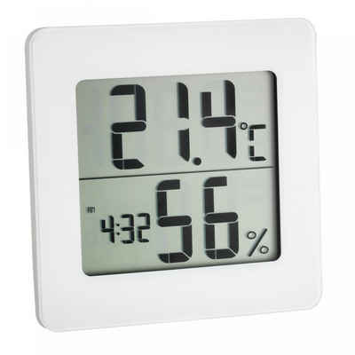 TFA Dostmann Hygrometer Digitales Thermo-Hygrometer mit Uhr, (1-St., n.v)