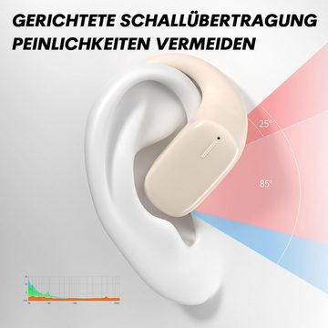 Xmenha Wasserdichtes IPX5-Design: Schlank und robust Open-Ear-Kopfhörer (30 Stunden Akkulaufzeit: Lang anhaltende Musikwiedergabe für ganztägigen Hörgenuss., mit innovativem Design und herausragender Leistung Für Klarer Anruf)