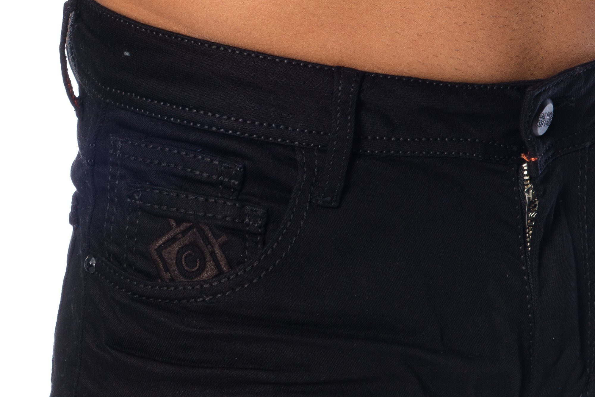 mit Herren dicken Nähten Elastisches basic Tragekomfort Cipo Hose Material Look angenehmen im dezenten Slim-fit-Jeans für & Baxx Jeans