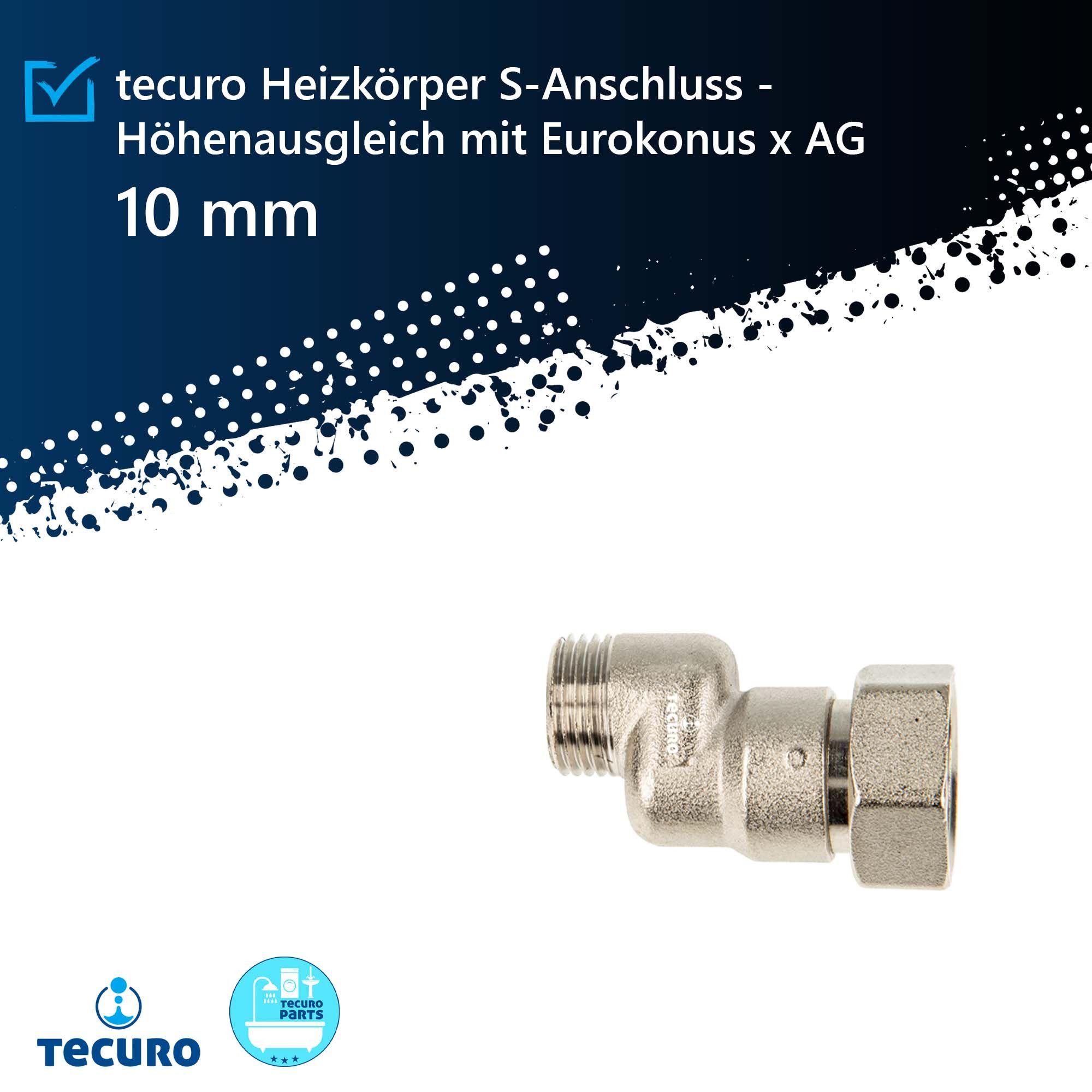 tecuro Heizkörper Heizkörper S-Anschluss - 10 mm Höhenausgleich mit Eurokon günstig online kaufen