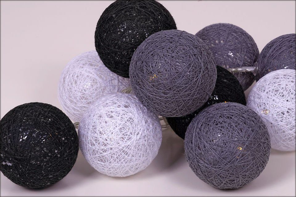 Spetebo LED-Girlande LED Lichterkette mit 10 Raphia Kugeln - ca. 165 cm, 10 günstig online kaufen