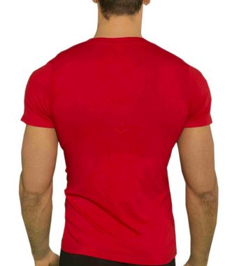 Kefali Cologne V-Shirt Deep V Neck T-Shirt, mit tiefem V-Ausschnitt Rot, KC1040