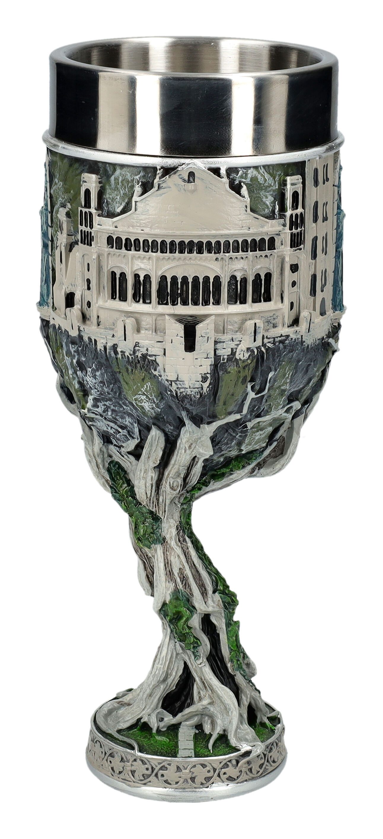 Figuren Shop GmbH Becher Kelch Herr der Ringe - Gondor - Fantasy Weinkelch Merchandise Deko, Kunststein (Polyresin), Edelstahl