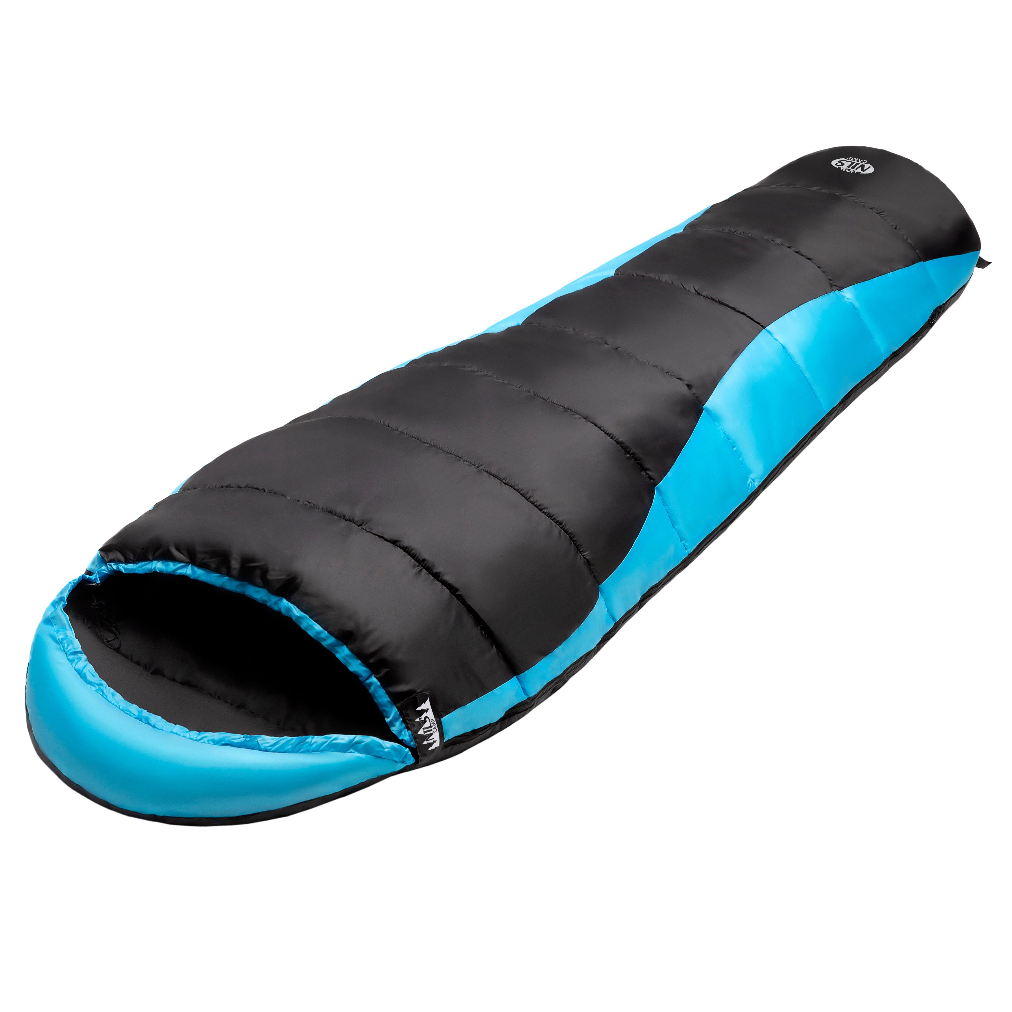 NILS CAMP Mumienschlafsack dicker Schlafsack Schwarz/Blau günstig online kaufen