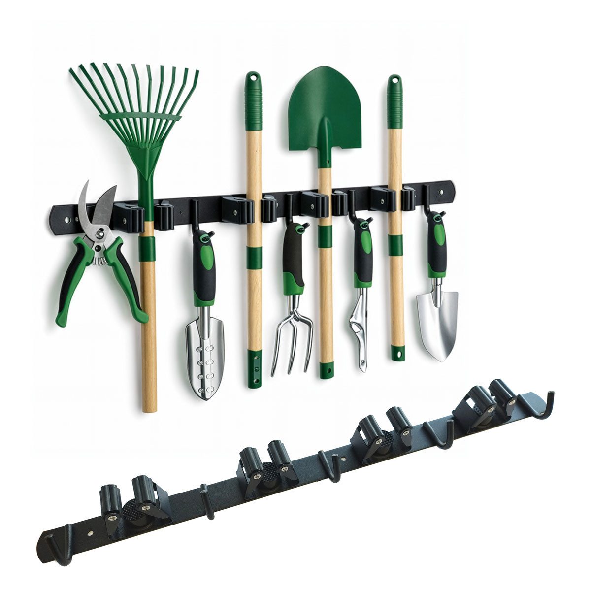 Beast Wandhalterung 2er Set Wandleiste Wandhalter Hakenleiste Gartengeräte Werkzeugleiste, (2-tlg., Montage: Kleben oder Schrauben)