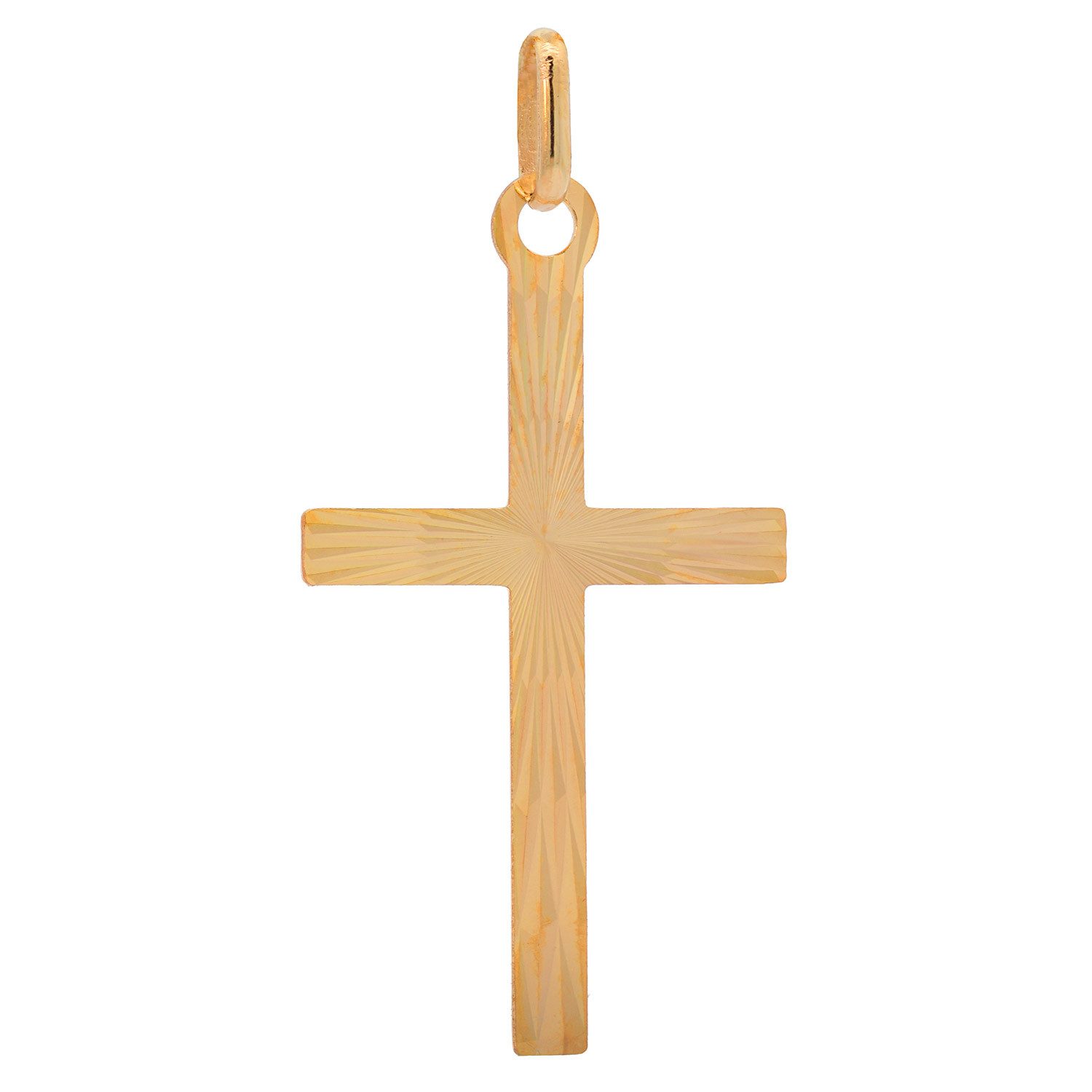 HOPLO Kreuzanhänger Anhänger Kreuz 333 8 kt Gold mit massiver Goldkette 333 - 8 kt Gold, Made in Germany