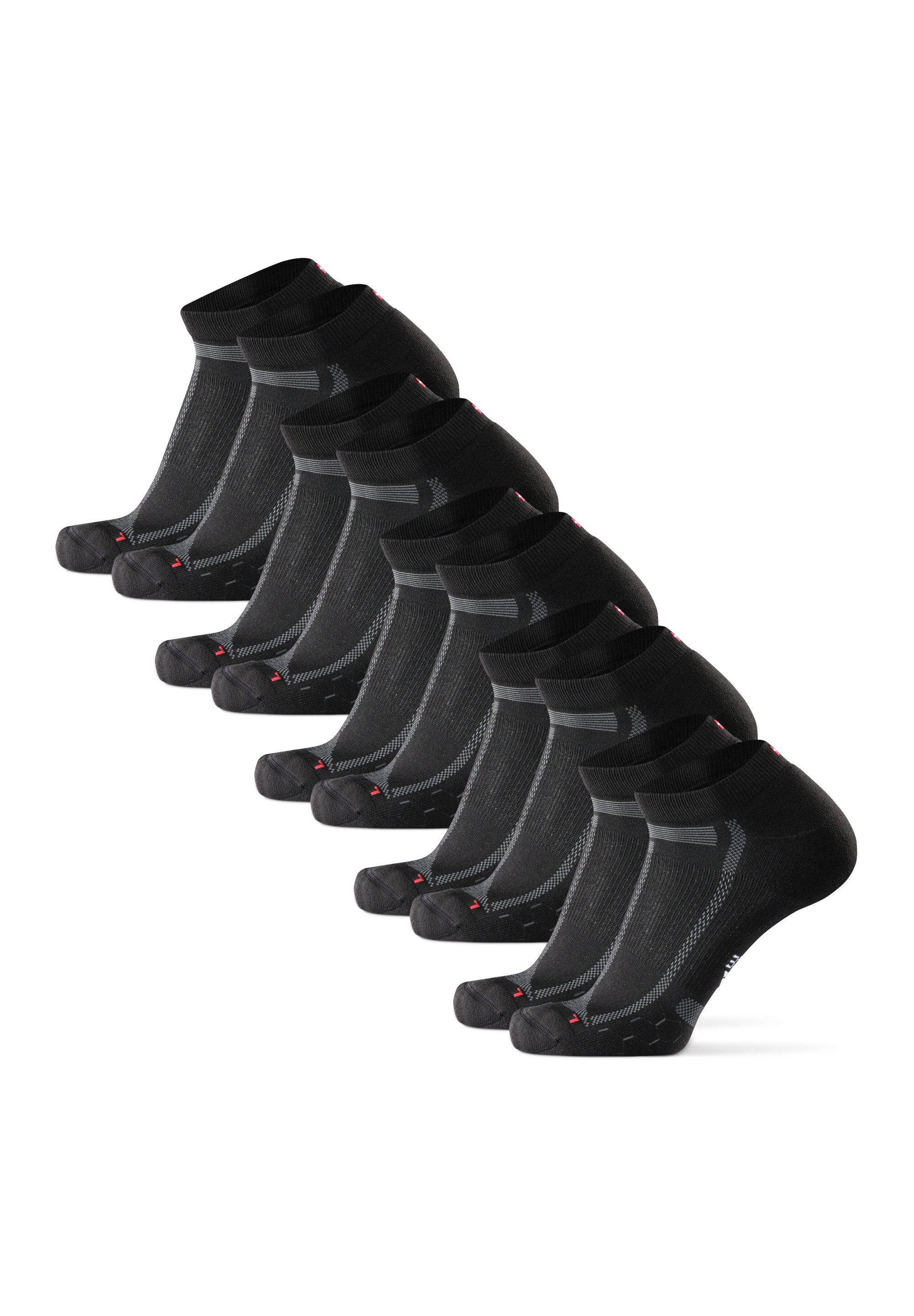 DANISH ENDURANCE Basicsocken Long Distance Low-Cut (5-Paar) kurze Sportsocken für Läufer, Anti-Blasen & Rutschfest