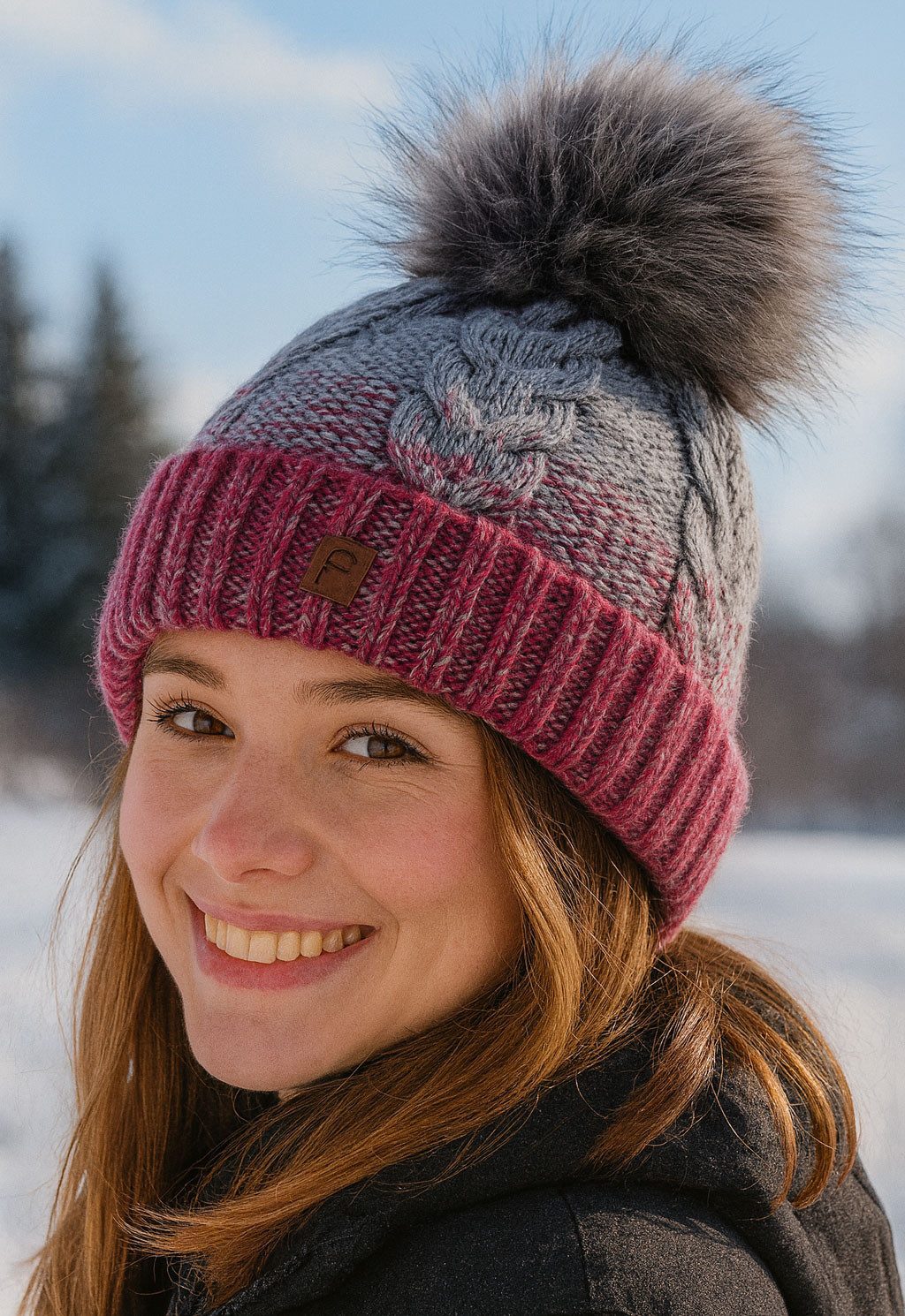 Faera Bommelmütze Wintermütze Damen Herren Mütze Beanie Haube gefüttert Bommelmütze