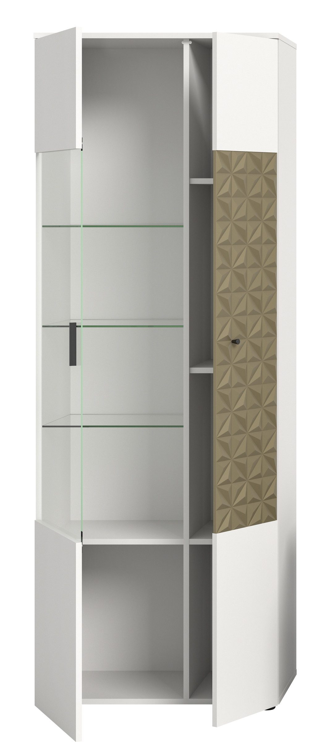 xonox.home Vitrine in Weiß - 70x195x37cm (BxHxT)