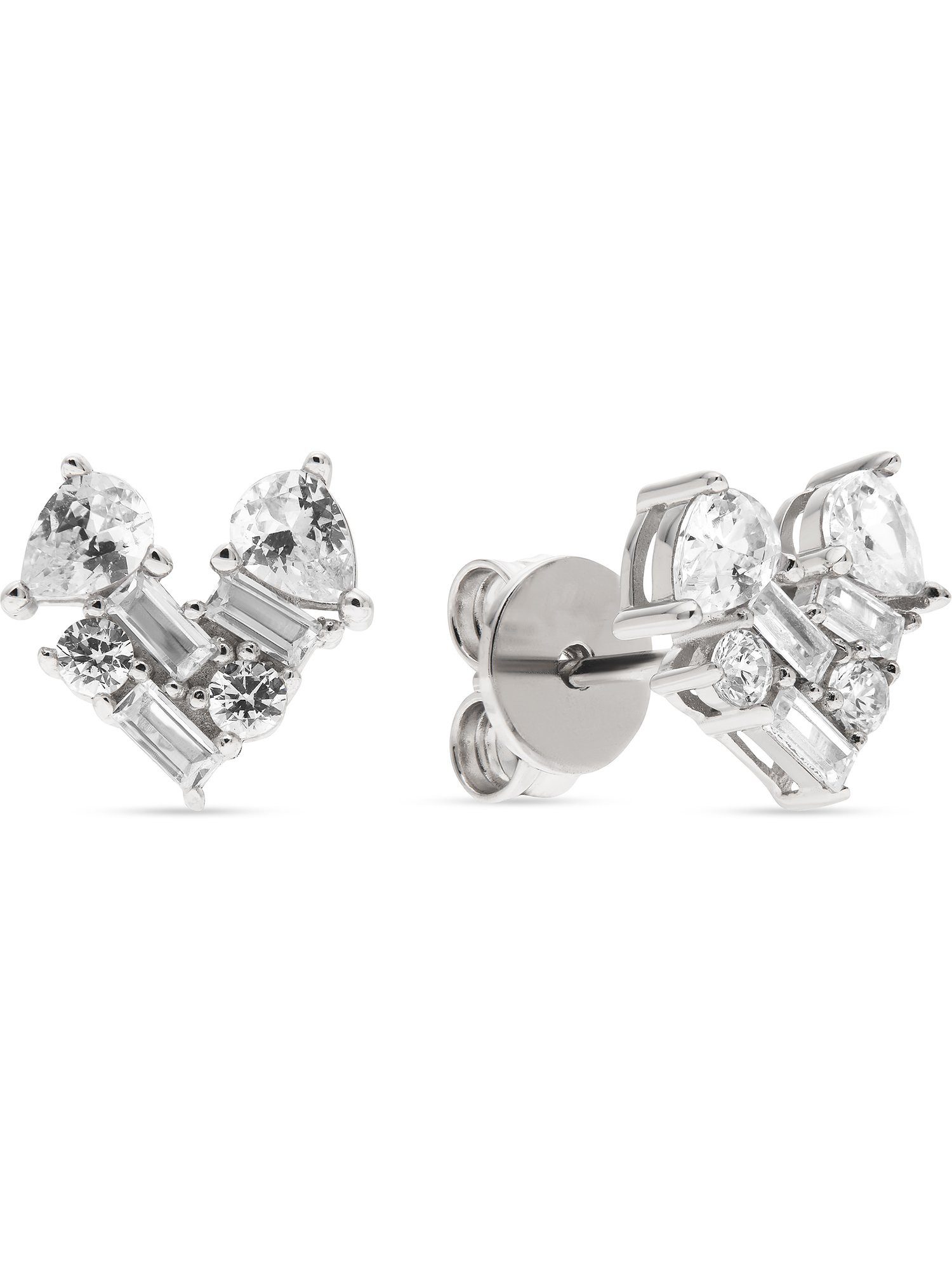 JETTE Paar Ohrstecker JETTE Damen-Ohrstecker 925er Silber Zirkonia Herz, CANDY