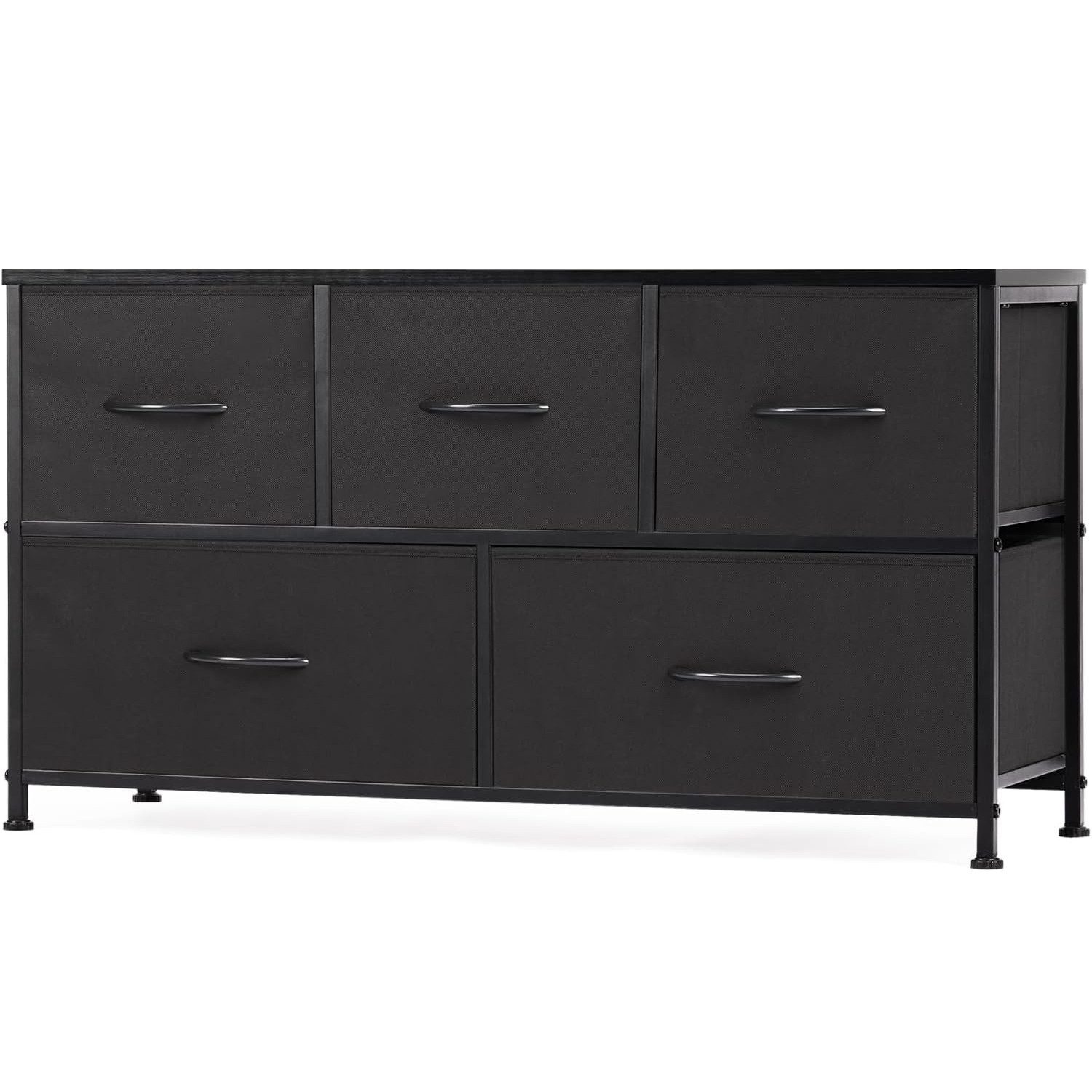 DUMOS Stoffschrank Kommode mit 5 Schubladen Ideal für Schlafzimmer Wohnzimm günstig online kaufen