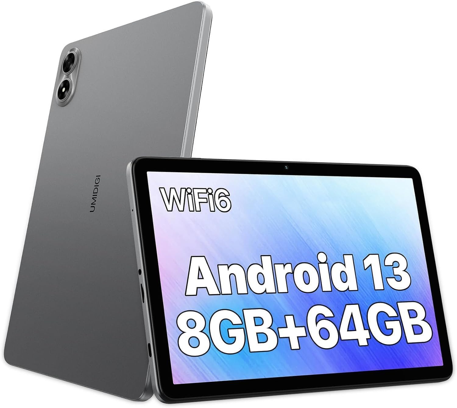 UMIDIGI RK3562 Prozessor Tablet Tablet (10,1", 64 GB, Android 13, 2,4G+5G, Gaming Tablet mitQuad Core mit 6000 mAh Akku, 8MP+8MP, 1280 x 800IPS)