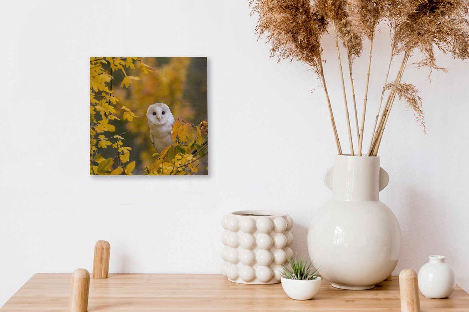OneMillionCanvasses® Leinwandbild Vogel Schlafzimmer - Leinwand - (1 Herbst, Wohnzimmer Eule St), für Bilder