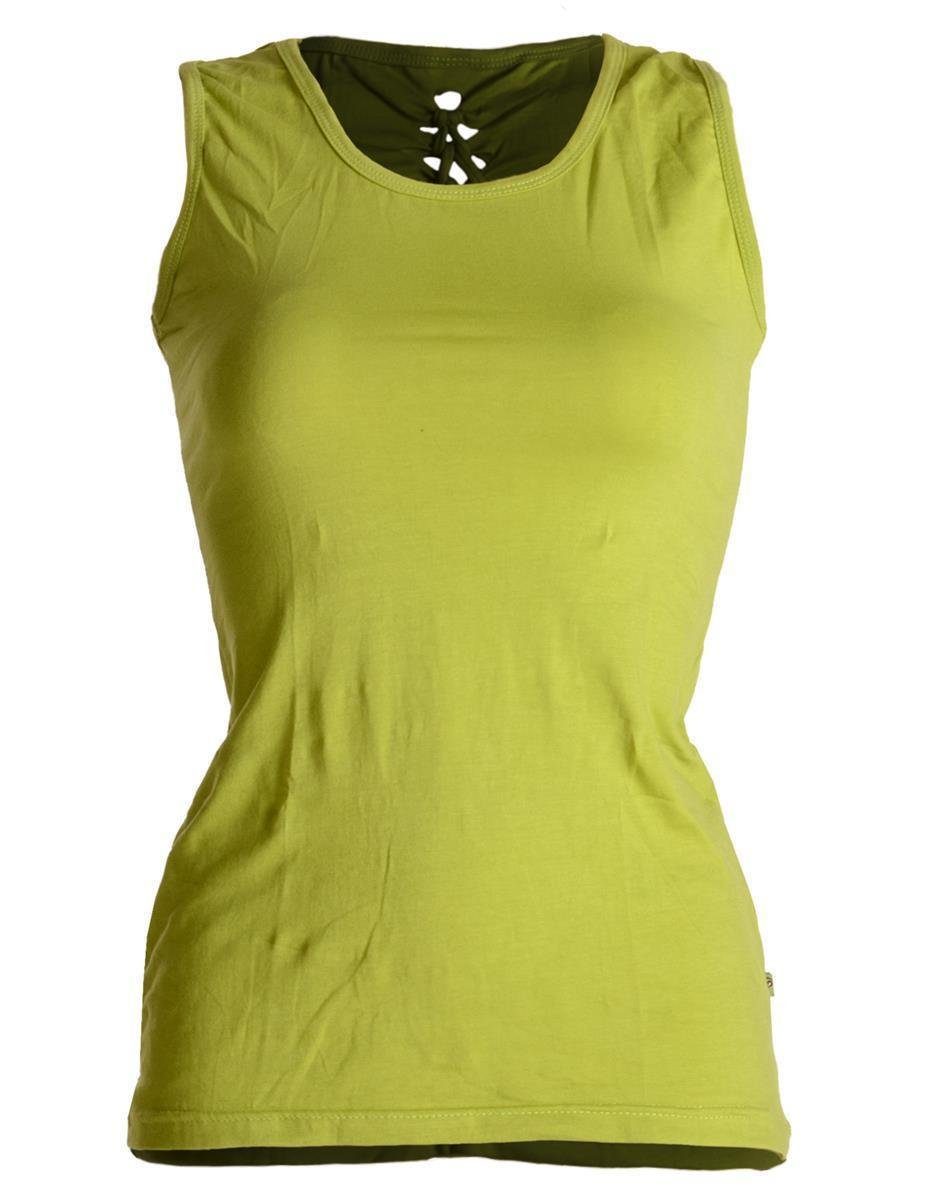 Vishes Tunikakleid Dehnbares Sommer Shirt mit Cutwork auf dem Rücken Hippie, Goa-Shirt, Sommer-Top hellgrün