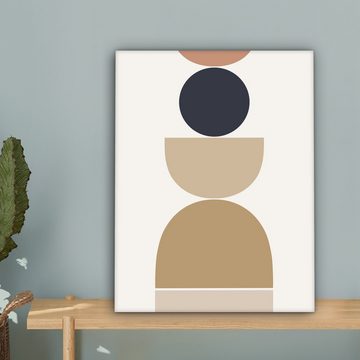 OneMillionCanvasses® Leinwandbild Kreis - Geometrische Figuren - Abstrakt, (1 St), Leinwand Bilder für Wohnzimmer Schlafzimmer 30x40 cm