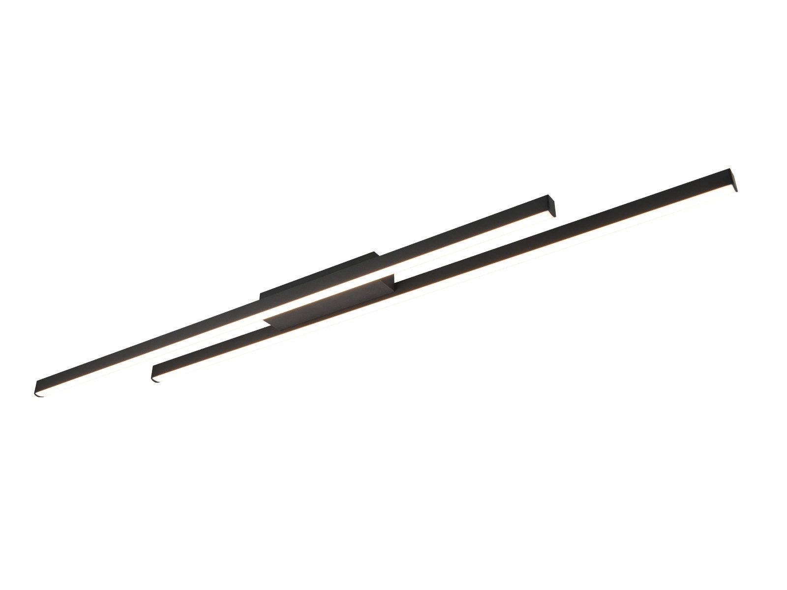 Reality Leuchten LED Deckenleuchte aus Metall in Schwarz, Breite 110cm, LED fest integriert, Warmweiß, flache Decke-nbeleuchtung modern lang, Wohnzimmerlampe & Küchenlampe