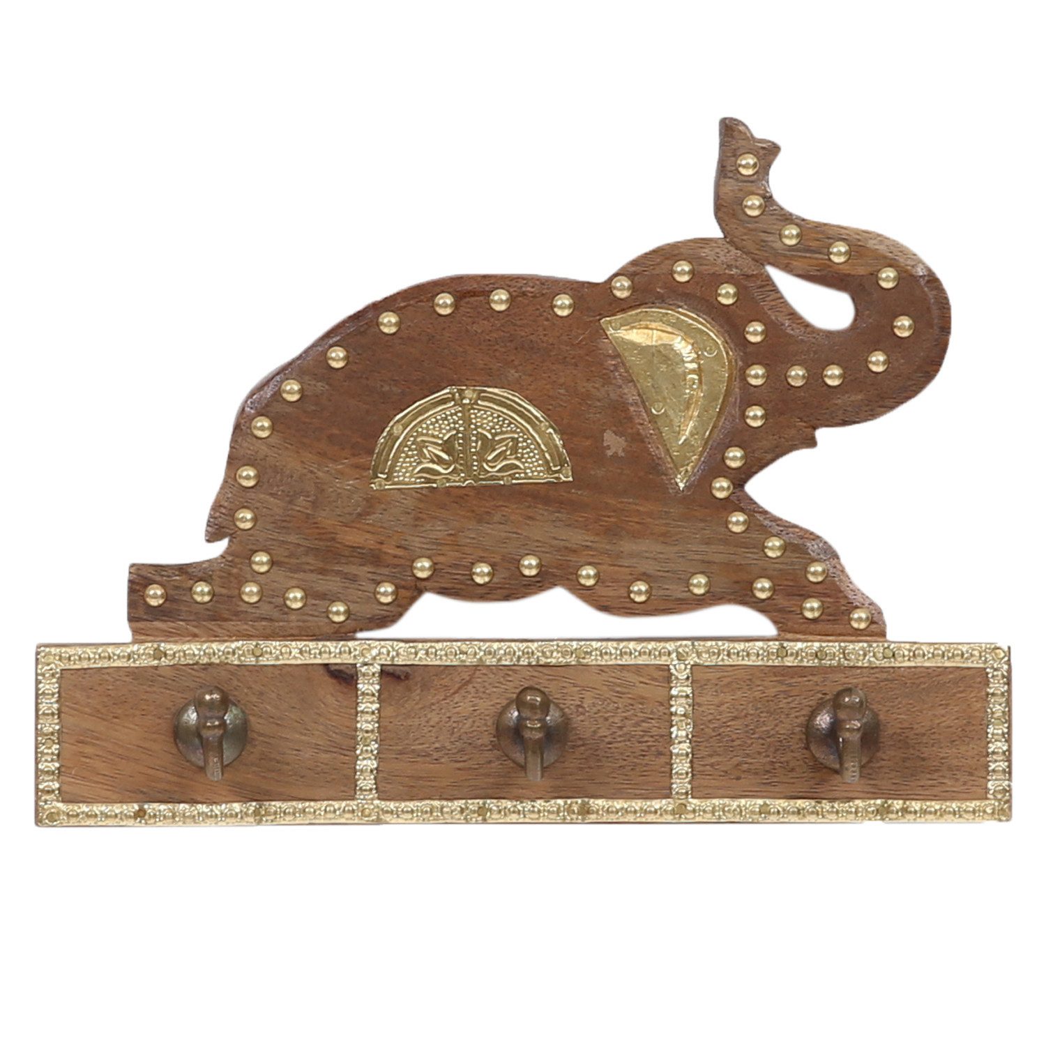 Marrakesch Orient & Mediterran Interior Kleiderhaken Handgefertigter Garderobenhaken im Boho-Stil Amrita aus Holz 18 cm, (1-St), Handarbeit