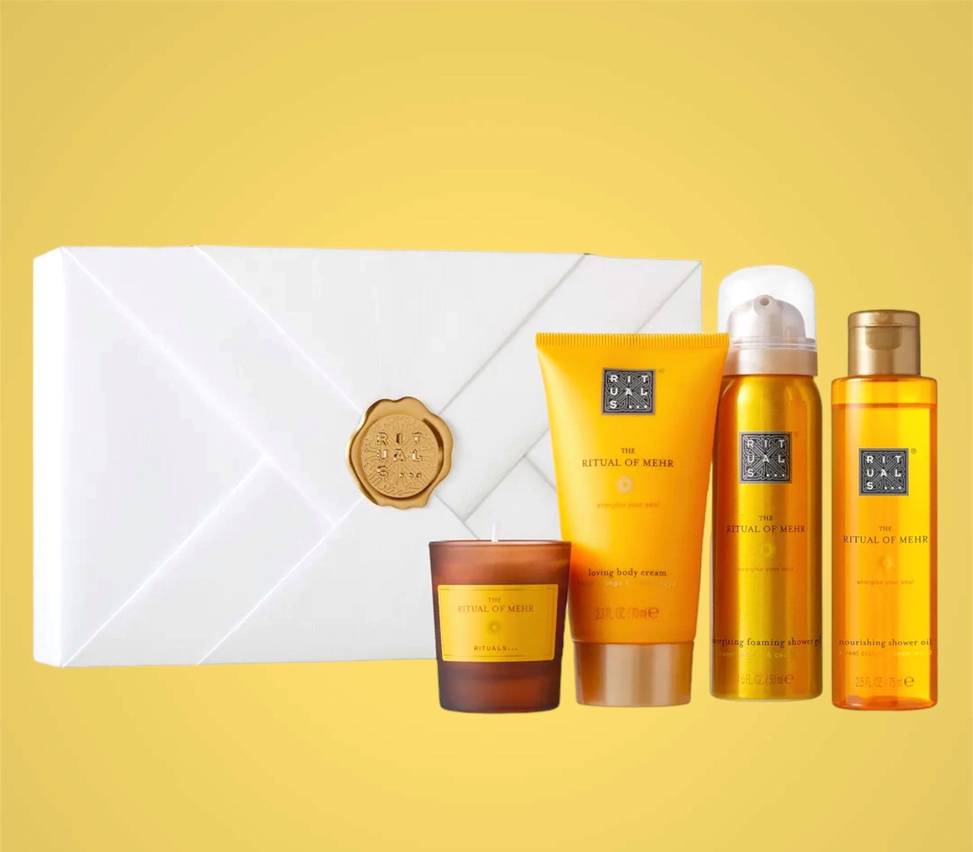 Rituals Pflege-Geschenkset The Ritual of Mehr Beauty Geschenkset 4-teilig, Pflege-Set mit mit belebender Süßorange und beruhigendem Zedernholz