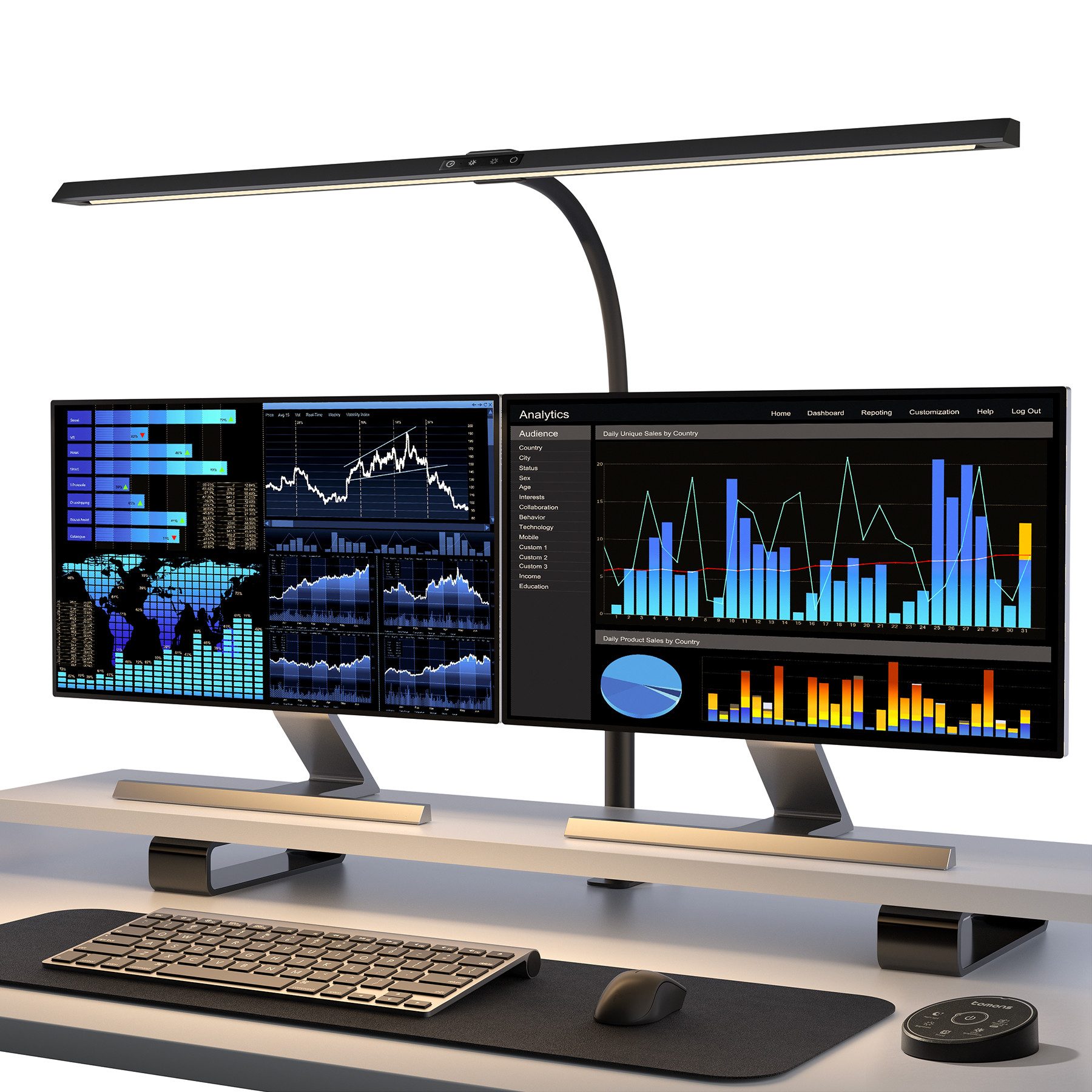 Klemmleuchten Schreibtischlampe klemmbar LED Dimmbar, Augenschutz Tageslichtlampe