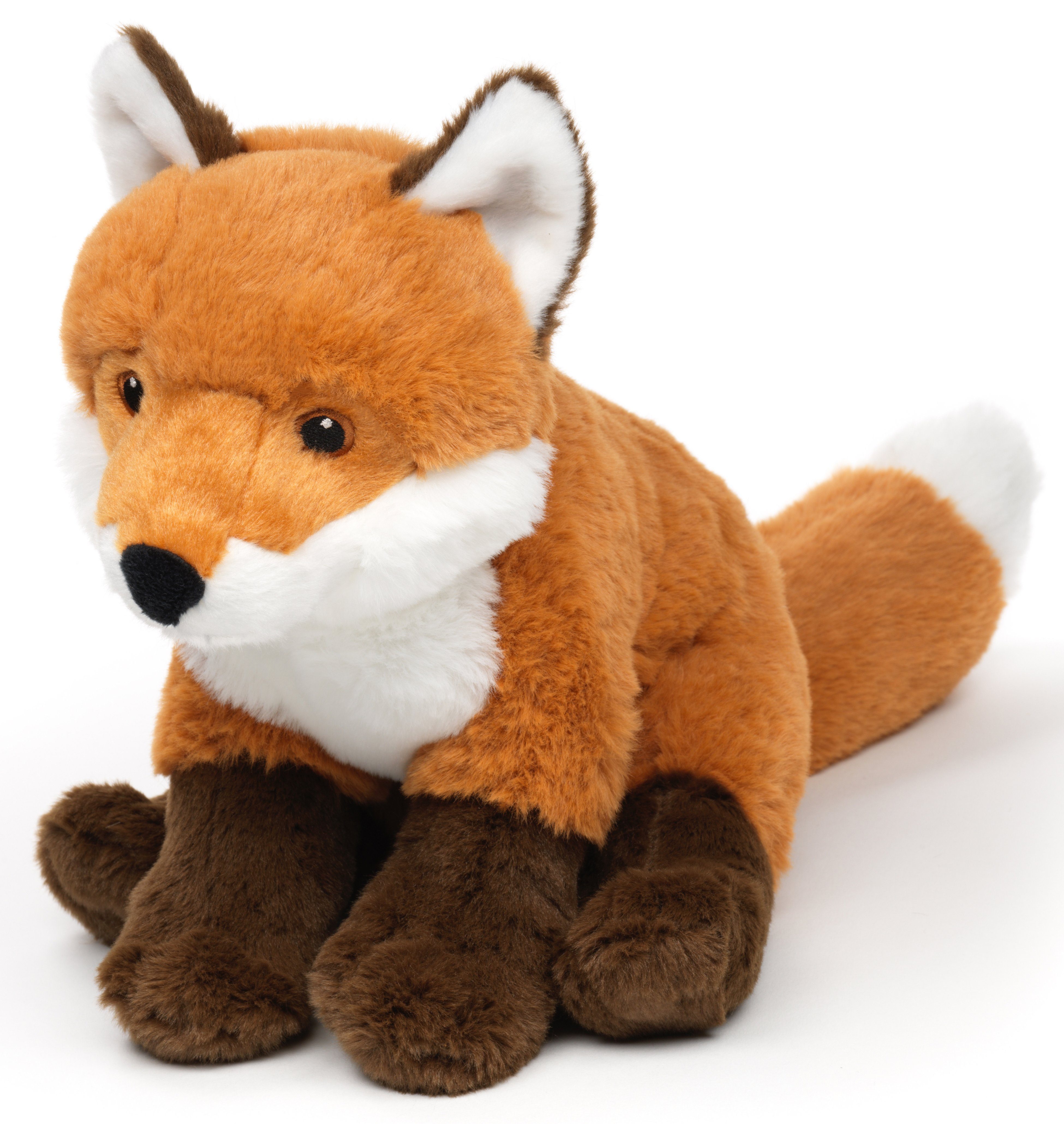 Uni-Toys Kuscheltier Fuchs, sitzend - 20 cm oder 25 cm (Höhe) - Plüschtier, Uni-Toys Eco-Line - zu 100 % aus recyceltem Material gefertigt