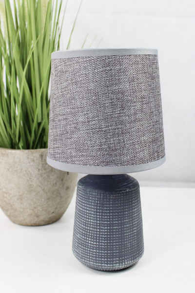 Arnusa Tischleuchte Tischlampe aus Keramik in Beton-Optik Grau 15x30cm, Ein-/Ausschalter, ohne Leuchtmittel